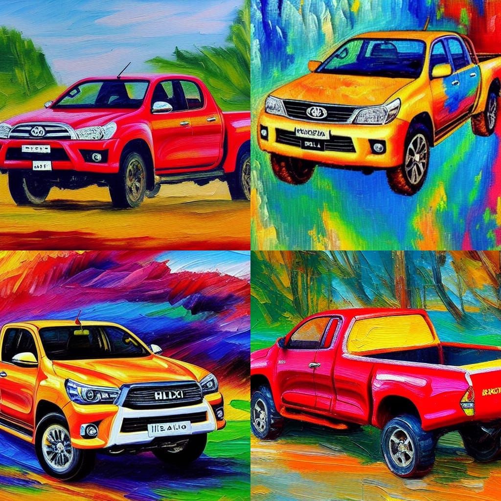 Hilux SR5 in Neo-Impressionist Oil Painting
