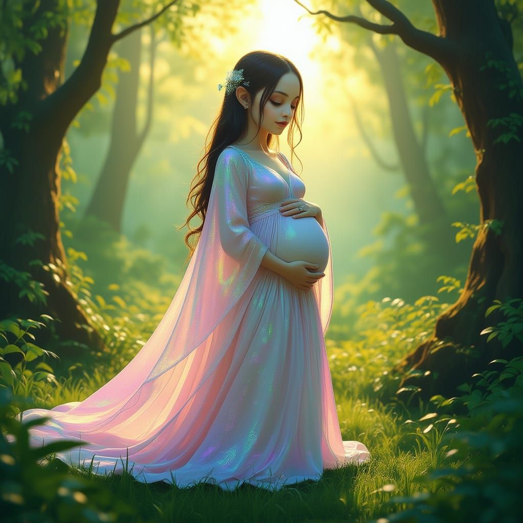 Pregnant Alien Girl Portrait
