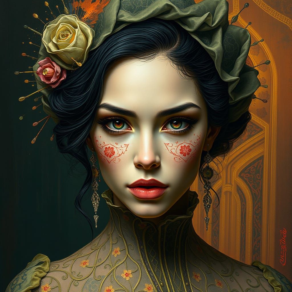 Rubenesque Beauty in Hyperrealistic Portrait