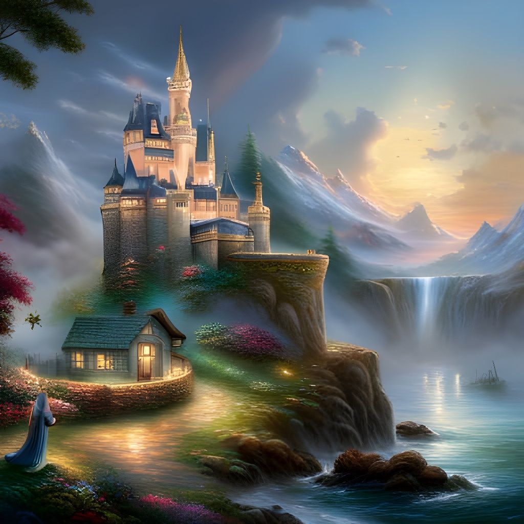 Ethereal Fantasy Castle in Enchanted Landscapes