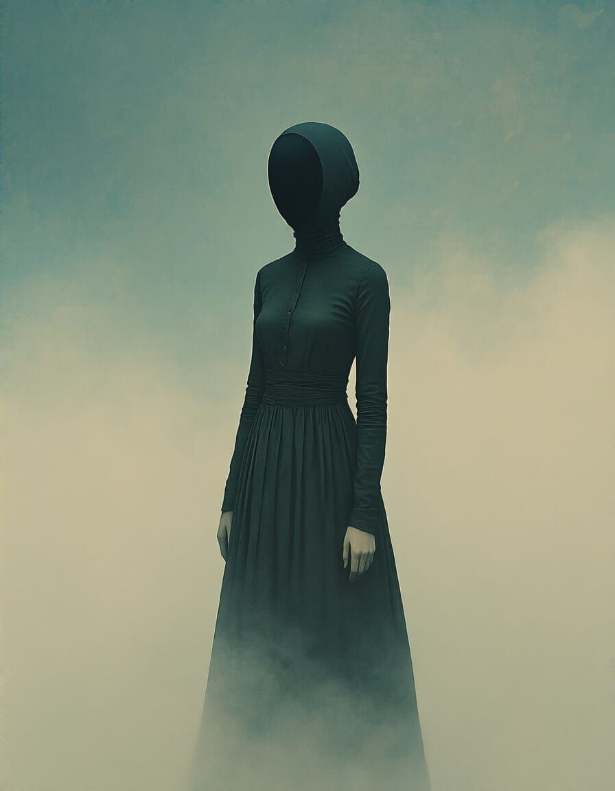 Female portrait with faded pastel colours