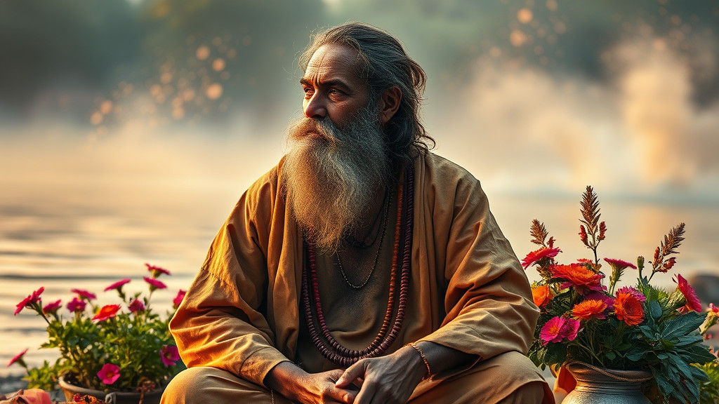 Mystical Sadhu at Triveni Sangam: Conceptual Art