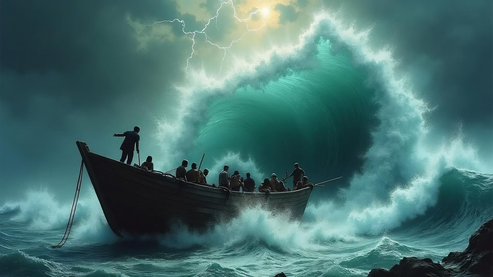 Menacing Wave Ignored During Stormy Weather