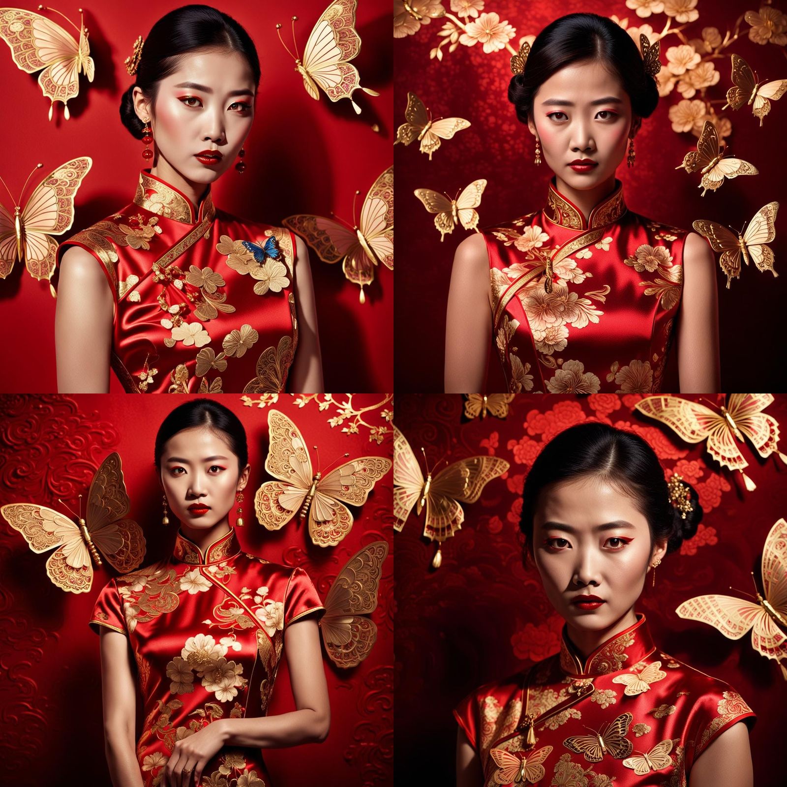 Chinese Model in Red Cheongsam: Magazine Cover