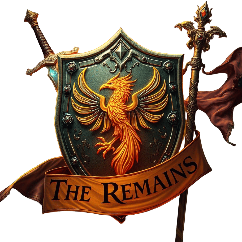 Phoenix Shield with Sword and Staff