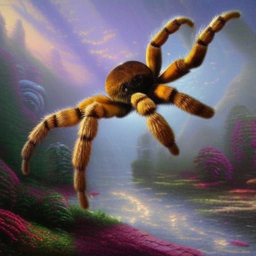 Floating Tarantula in Ethereal Fantasy Style