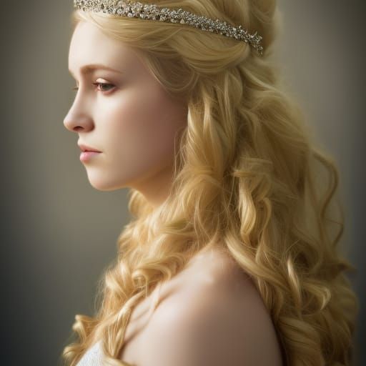 Greek Goddess in Wedding Dress, Digital Painting