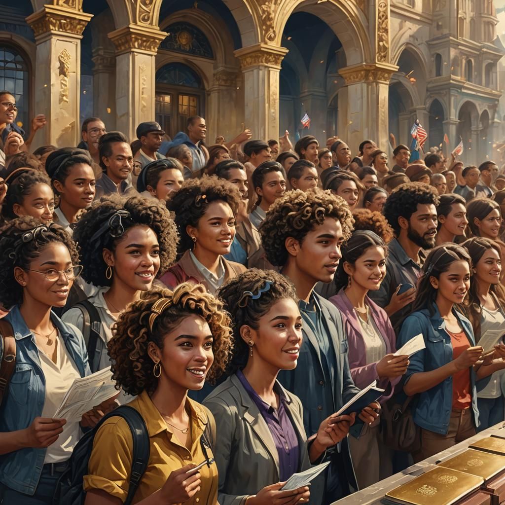 Fantasy Passport Control in Art Nouveau Style