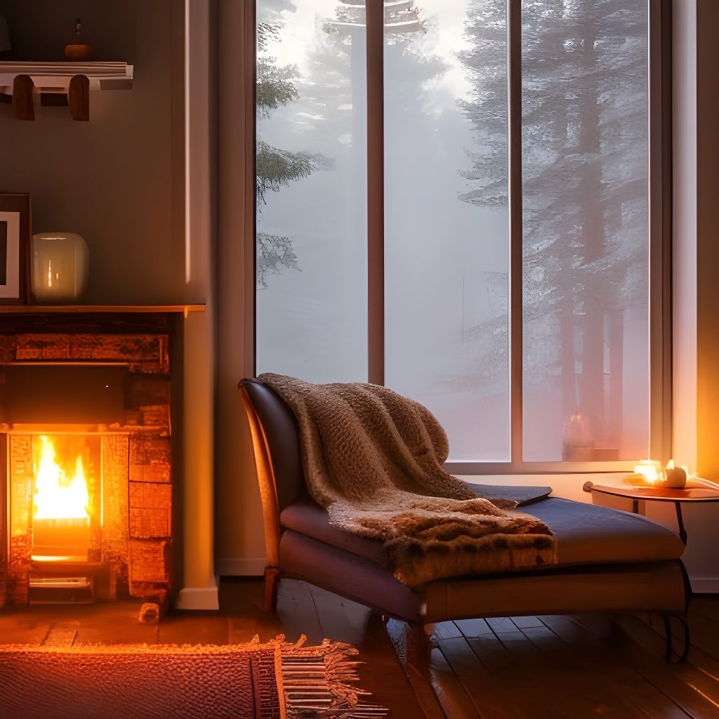 Cozy Cottage Interior on Rainy Autumn Day