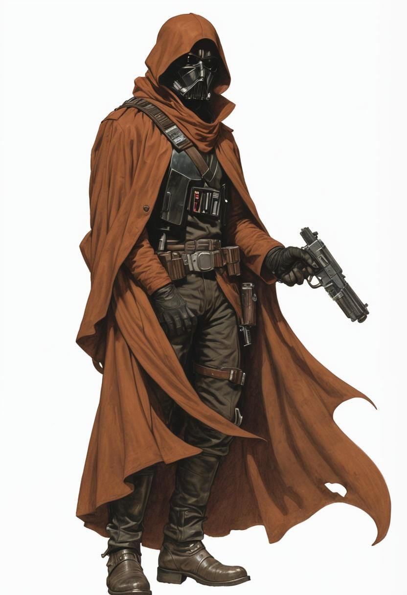 Sci-Fi Gangster with Blaster Pistol Illustration