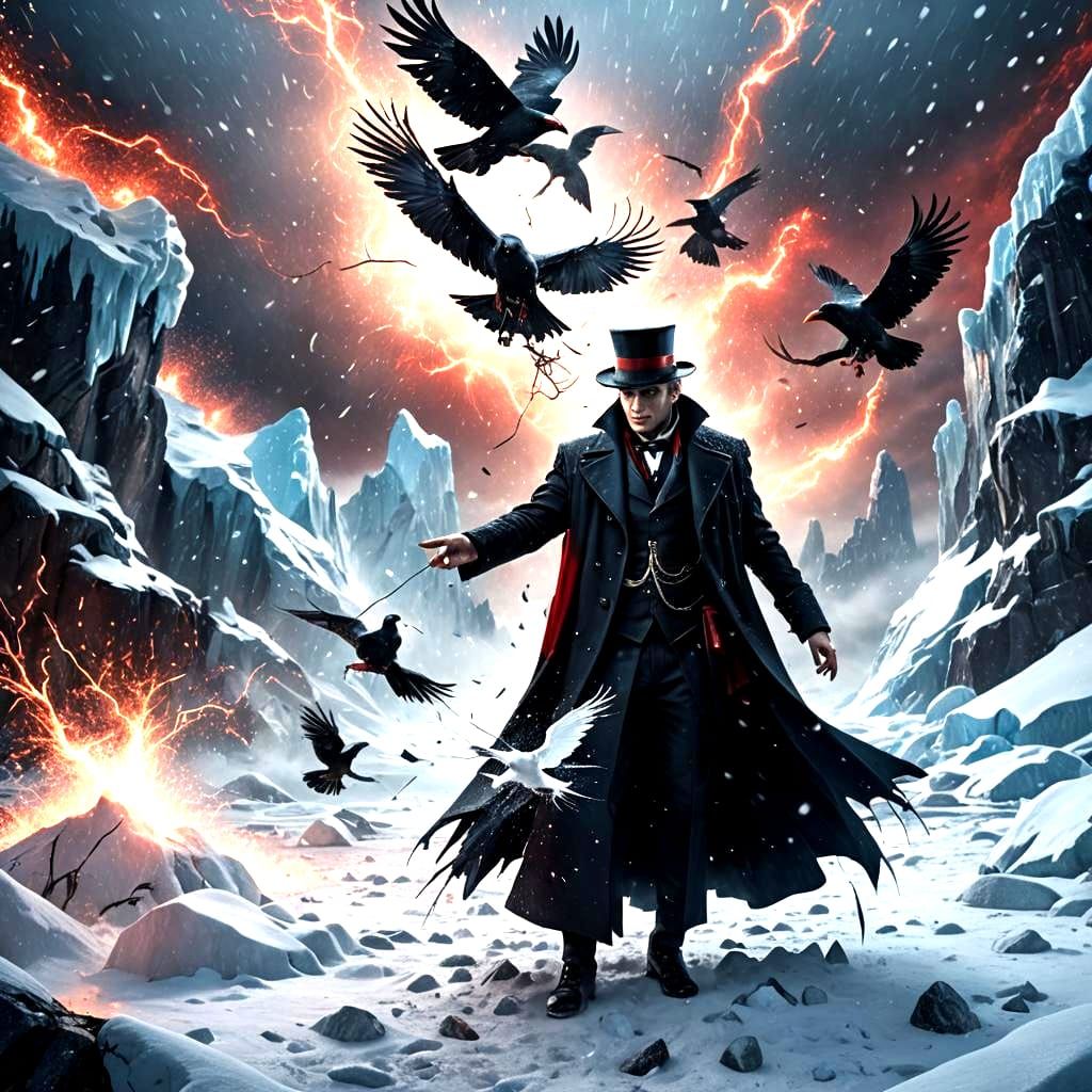 Magician of Black Magic in a Dramatic Digital Painting