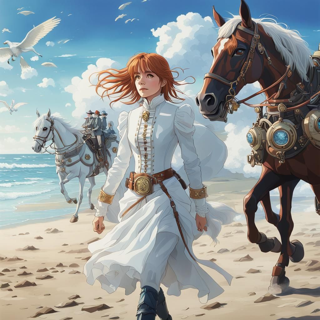 Mylène Farmer Steampunk Fairy on California Beach