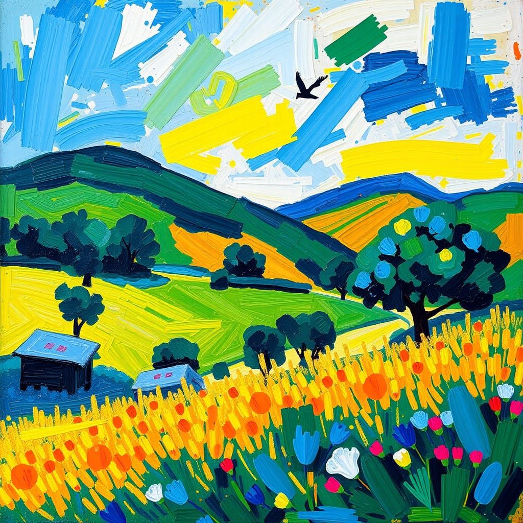 Fauvist Landscape in Vibrant Colors