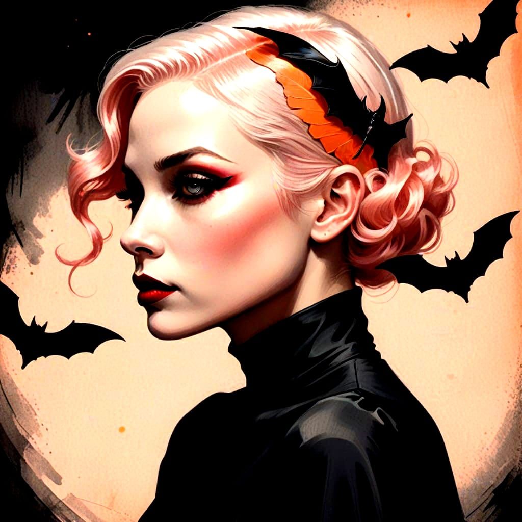 Pastel Pink Hair and Bats