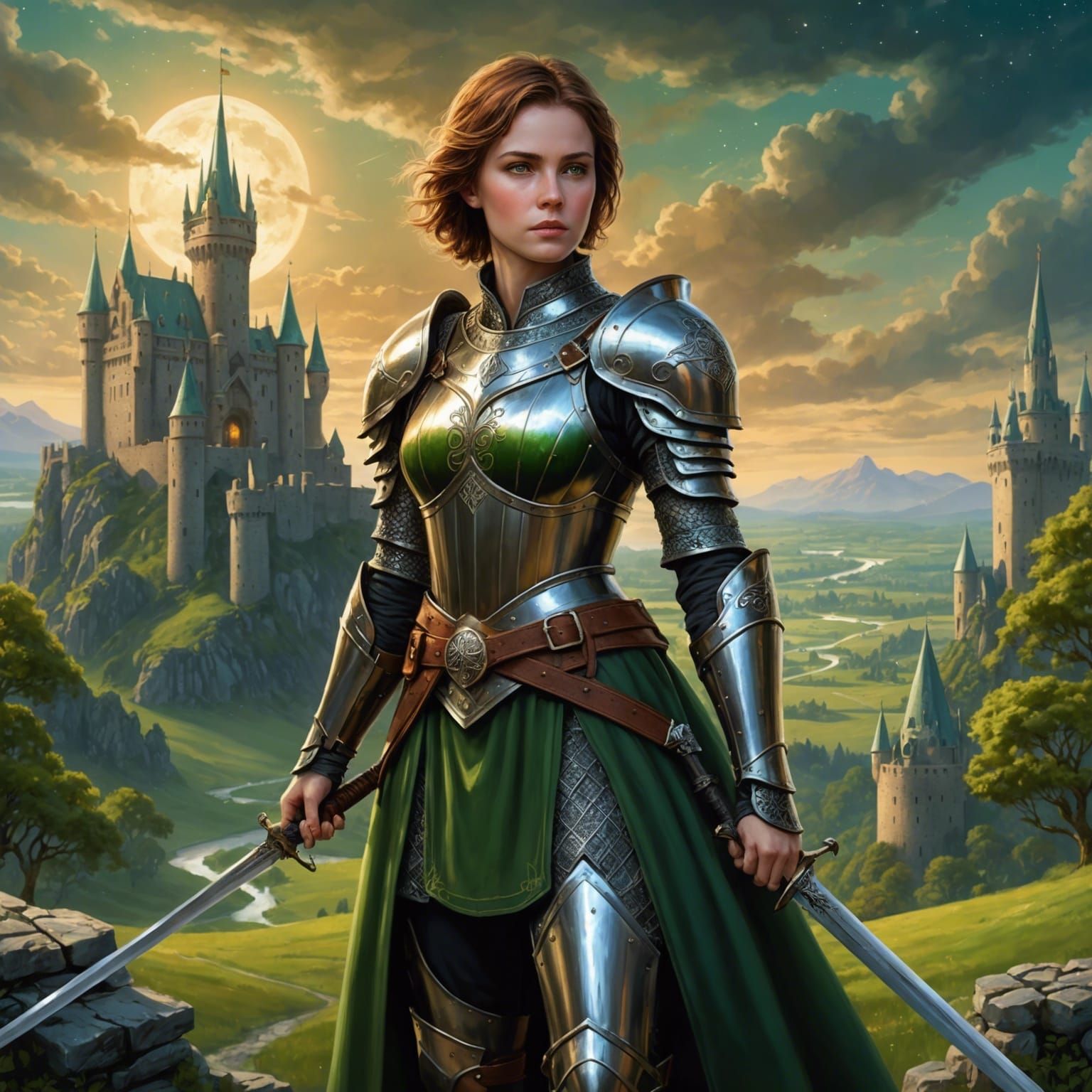 Fantasy Paladin in Gothic Celtic Landscape