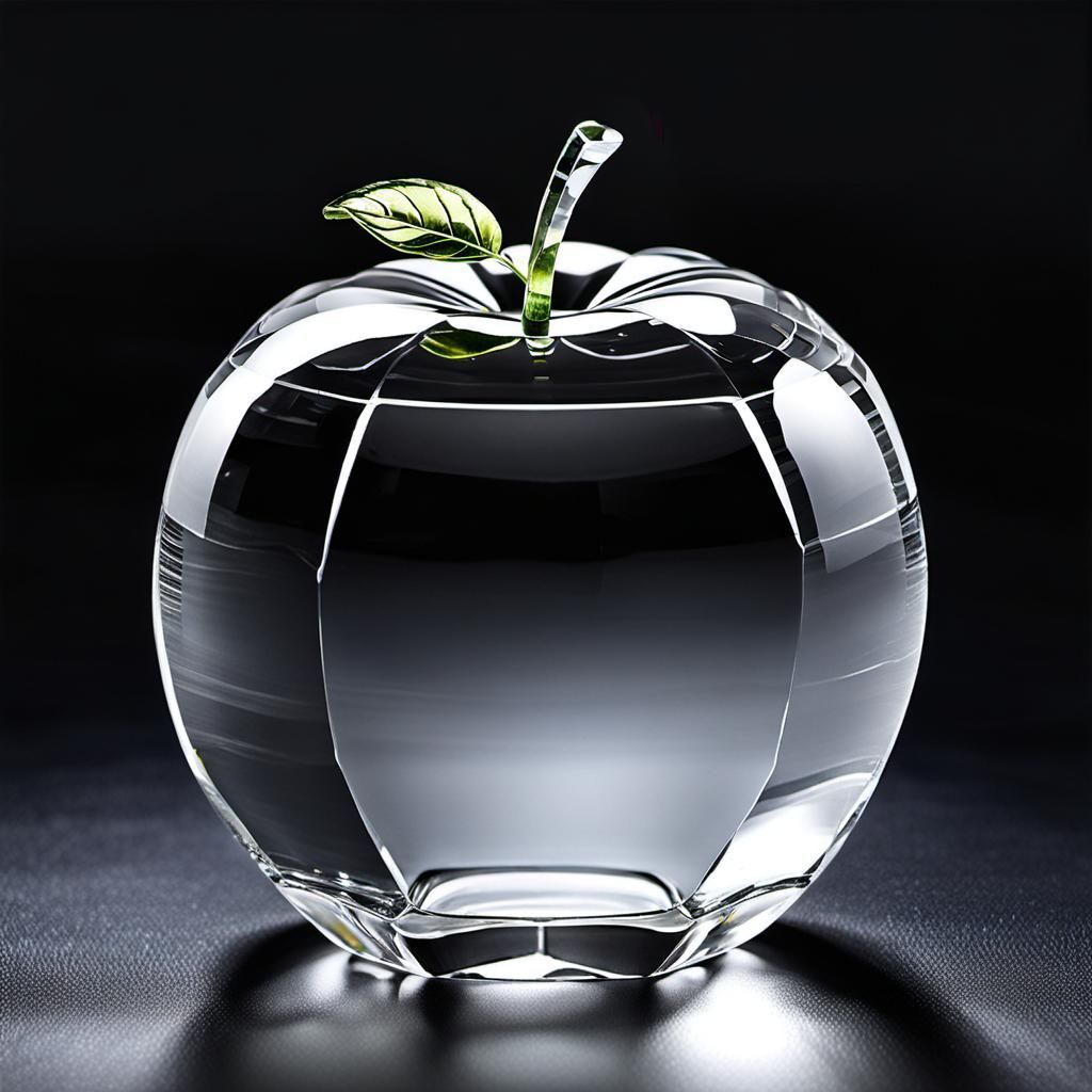 Transparent Glass Apple: Ultra Quality Art