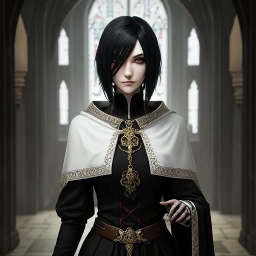 Emo Cleric Pretty Girl with Smirk