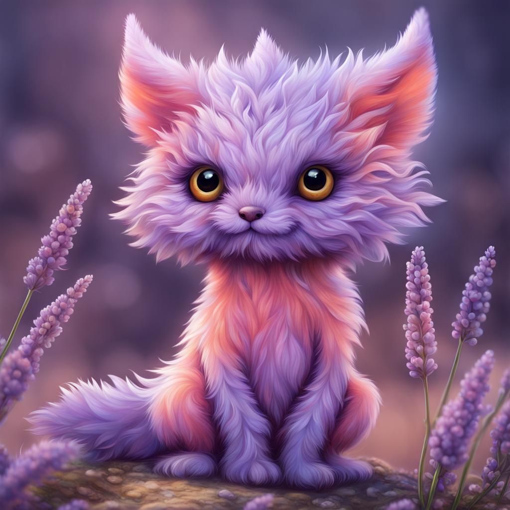 Fuzzy Fantasy Creature in Detailed World
