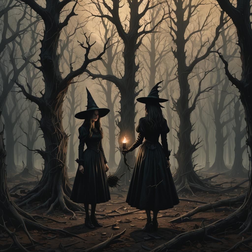 Eerie Dark Fantasy: Girl in Witch Hat