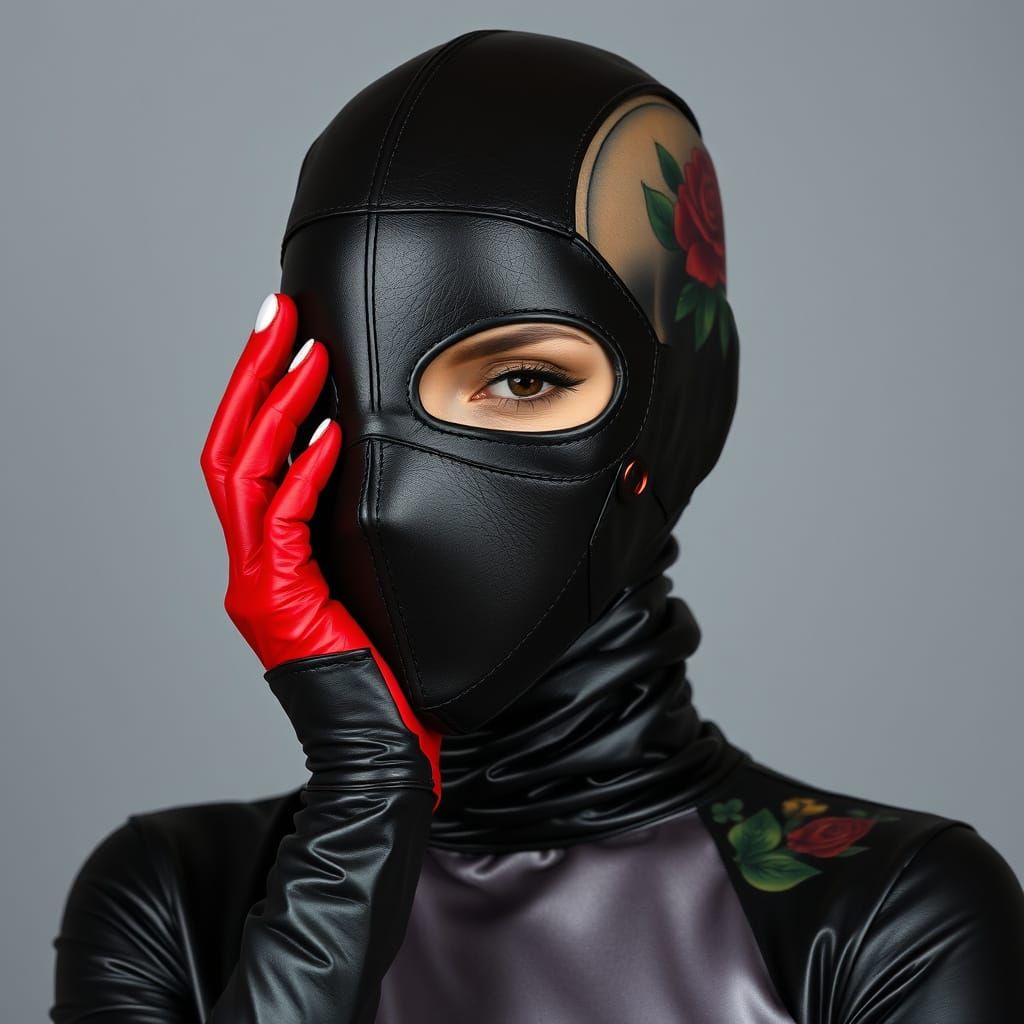 Bald Woman with Flower Tattoo Portrait