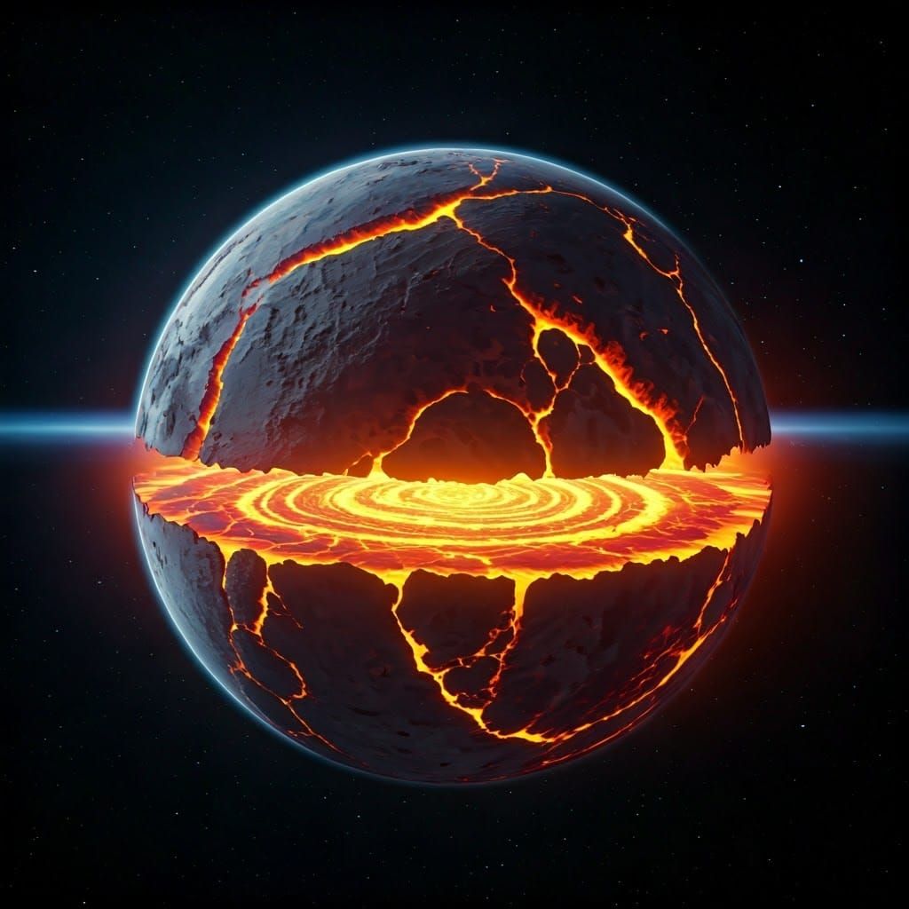 Fiery Magma Planet Core Revealed from Orbit