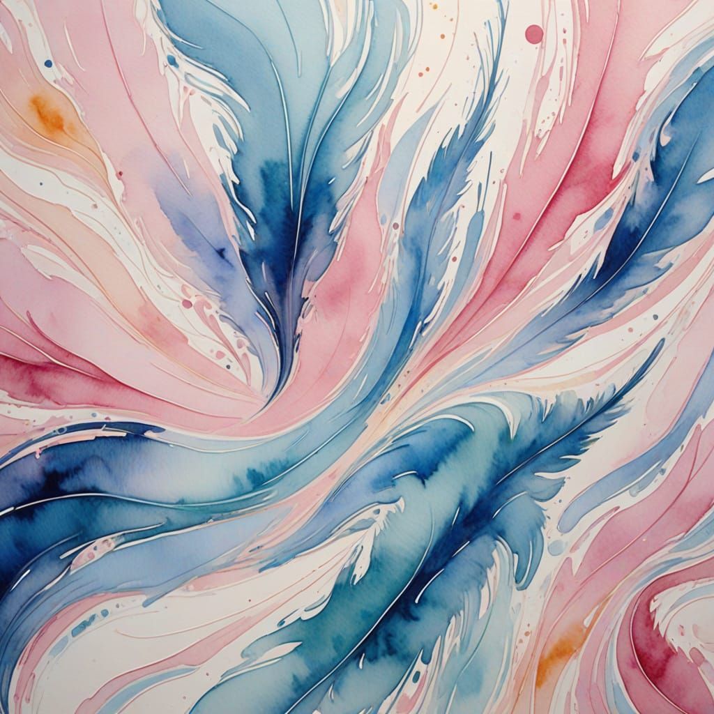 Vibrant Pastel Swirls in Whimsical Watercolor Style