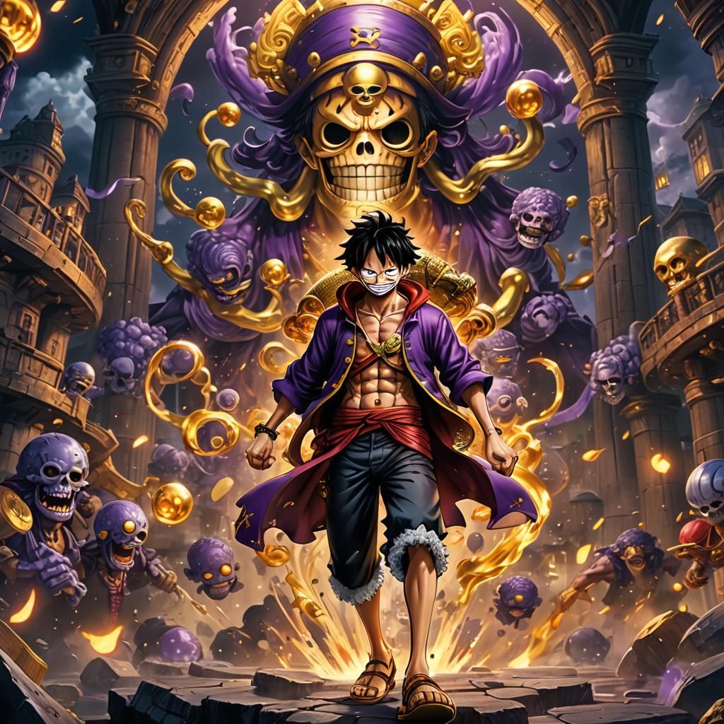 Luffy in Dark Fantasy Style, 8K Resolution