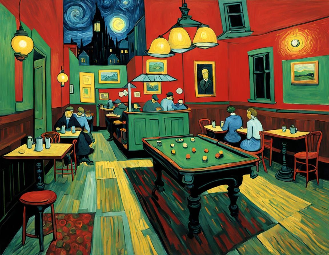 Echoes of Solitude: A Modern Night Café