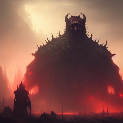 Monster in Dark Fantasy Style, 8k Resolution