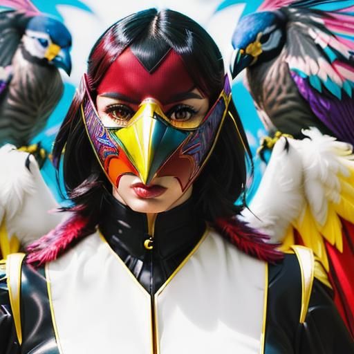 Bird-Woman Superhero in Renaissance Impressionist Style