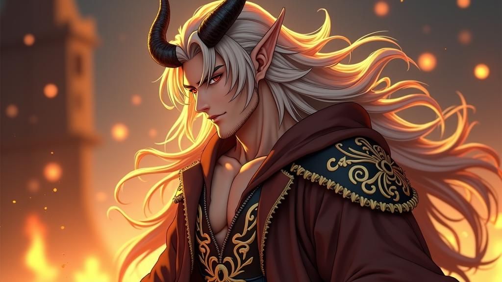 Majestic Demon Seeking Warmth: 3D Anime Art