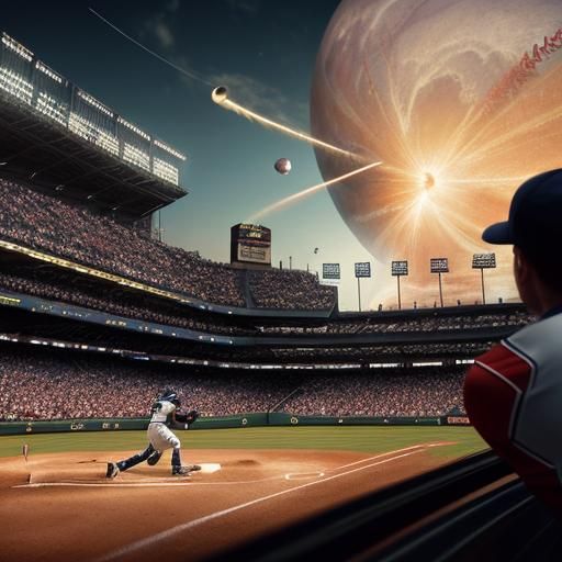 Baseball Homerun on Venus: Epic Digital Painting