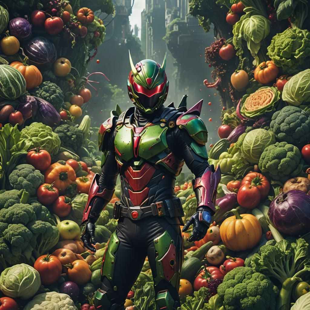 Vegetable Kamen Rider: Detailed Fantasy Art