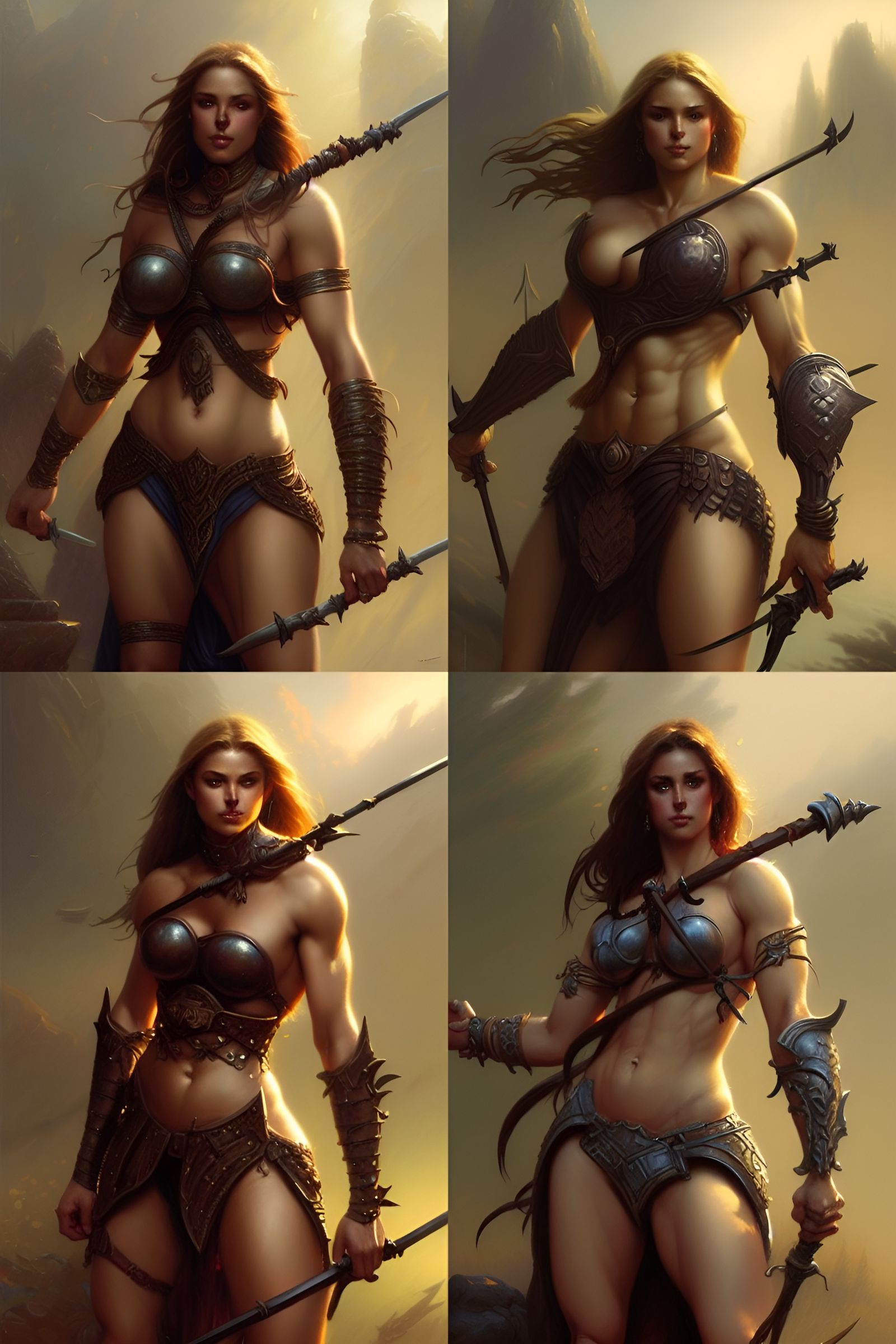 A squad of spear-throwers