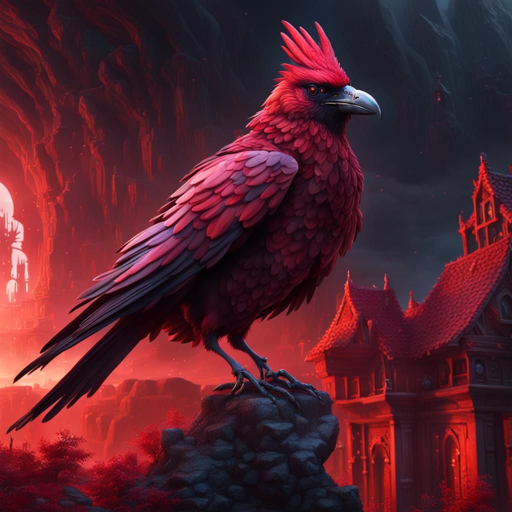 Ruby Raven: Detailed Matte Painting