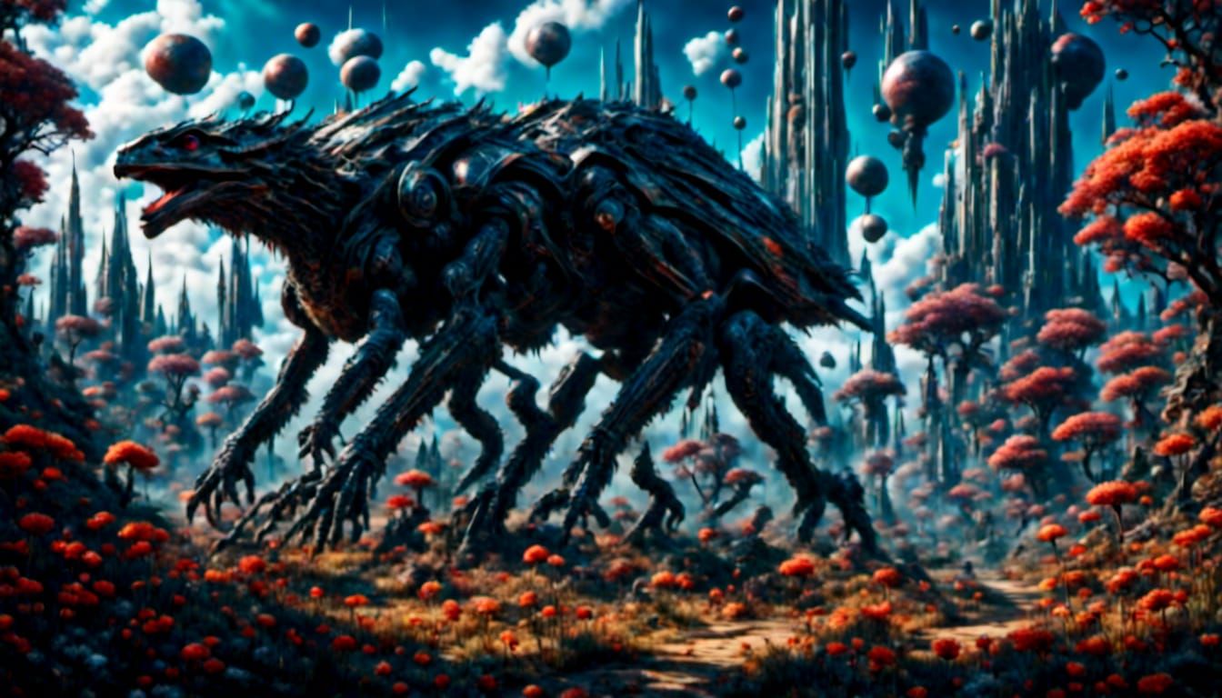 Alien Predator in Sci-Fi Biopunk World