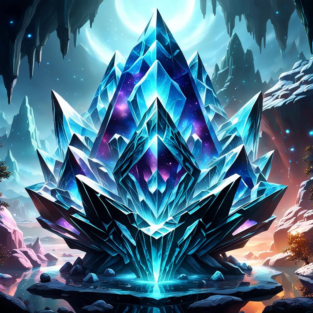Cosmic Crystal Gemstone: Detailed Fantasy Art