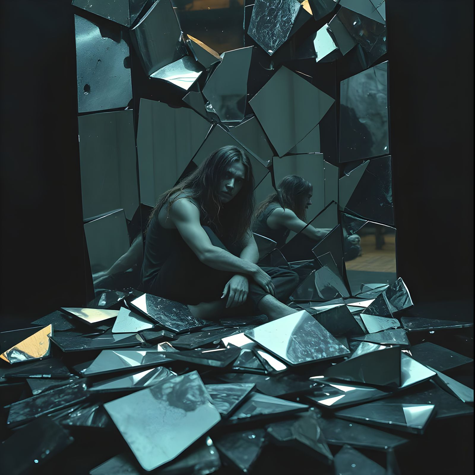 Shattered Psyche: Surreal Reflections in Dark Dreamscape