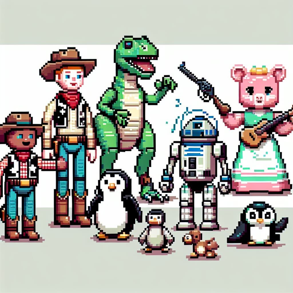 Pixel Art: Toy Story Characters on Adventure