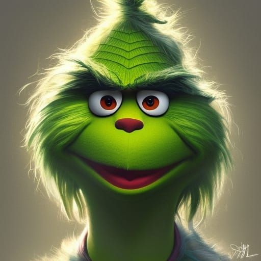 Hyperdetailed Muppet Grinch Portrait in Unreal Engine 5