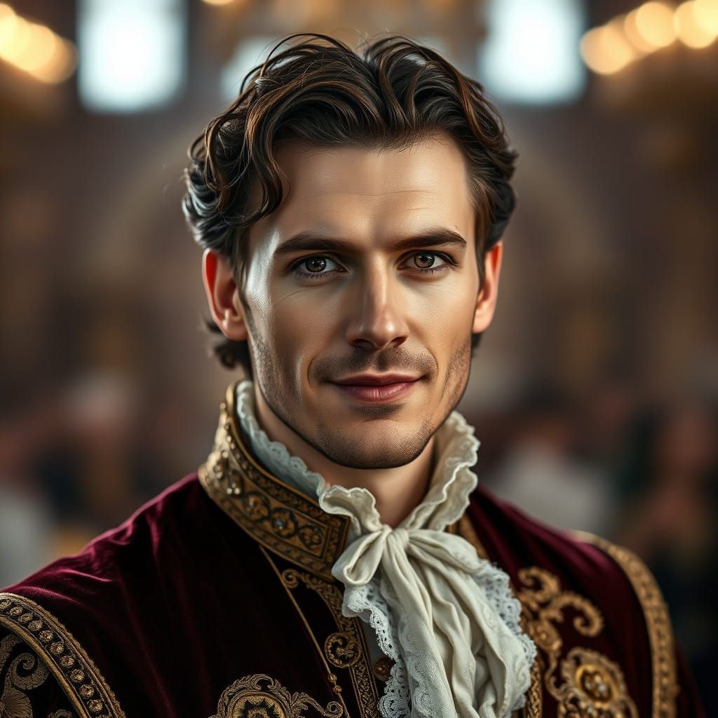Regal Gentleman in Ornate Attire