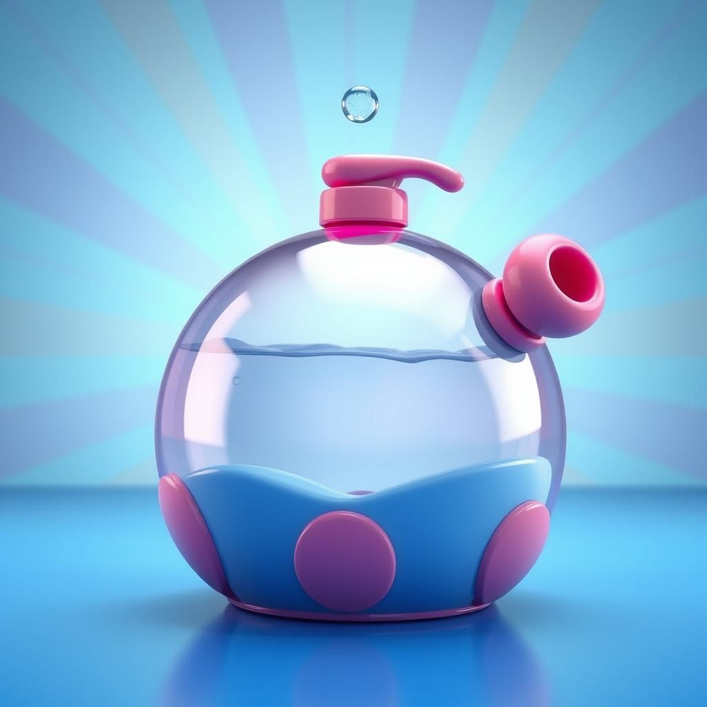 Vibrant Water Toy Concept Art in 3D Digital Style