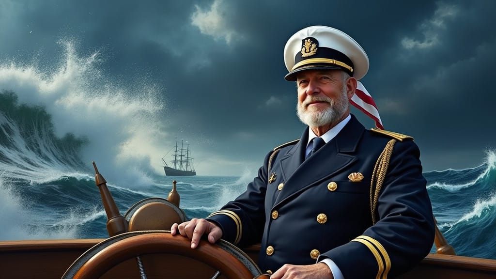 Proud Maritime Captain Embodies Authority and Wisdom at Sea