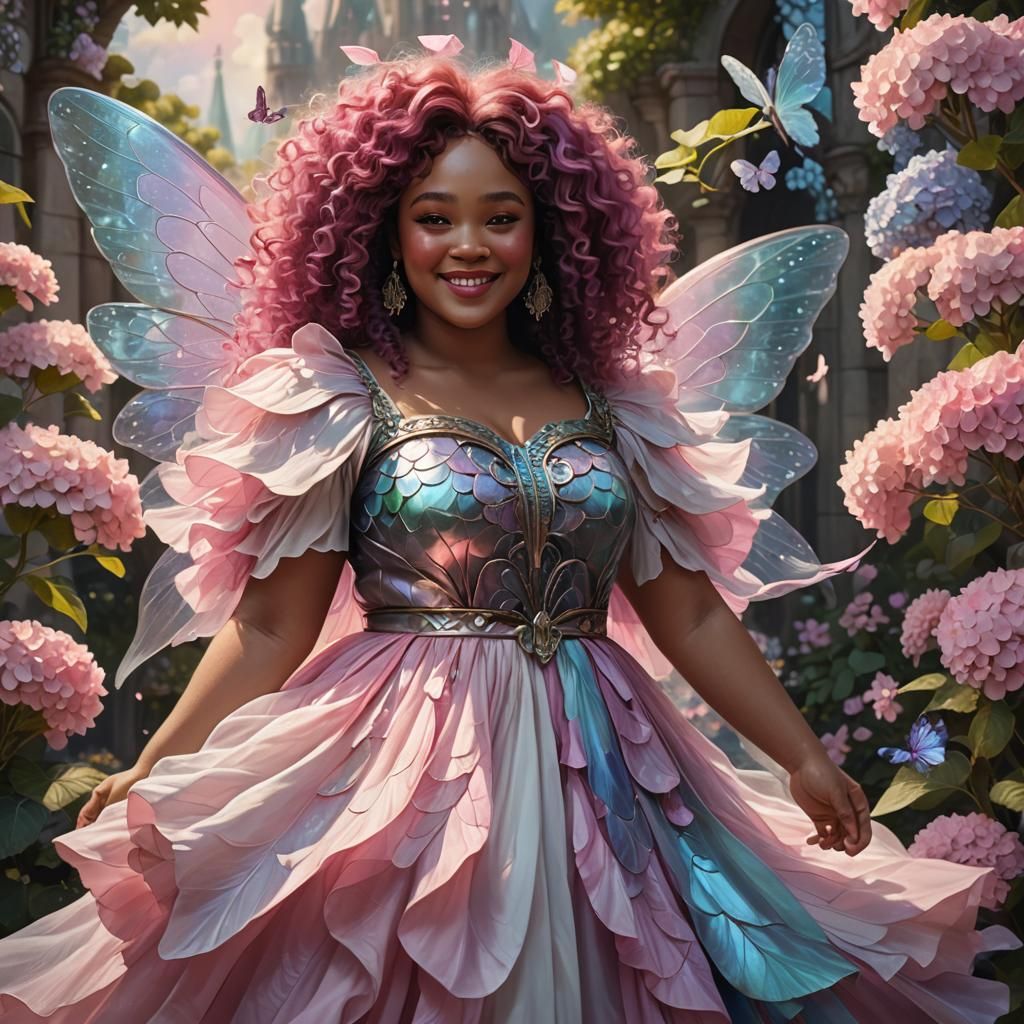 Black Woman with Fairy Wings, Digital Art