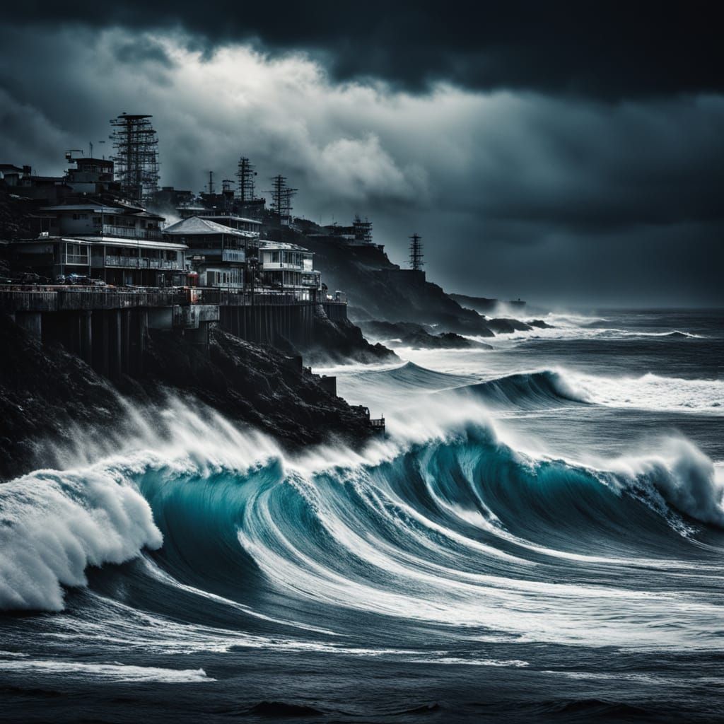 Tsunami Wave of Fate Reaches the Coast in Hyperrealistic Sty...