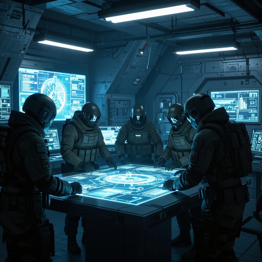 Sci-Fi Rebel Base War Room in 4K