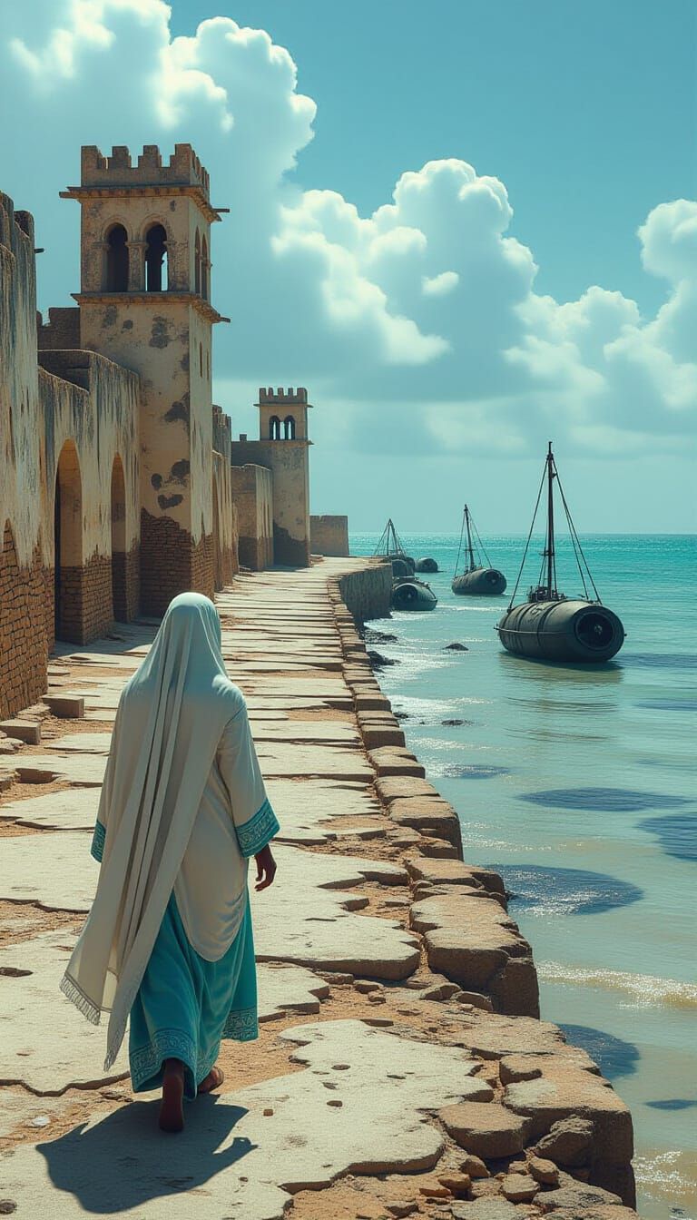 Lamu Island Ruins in Post-Apocalyptic Decay Style