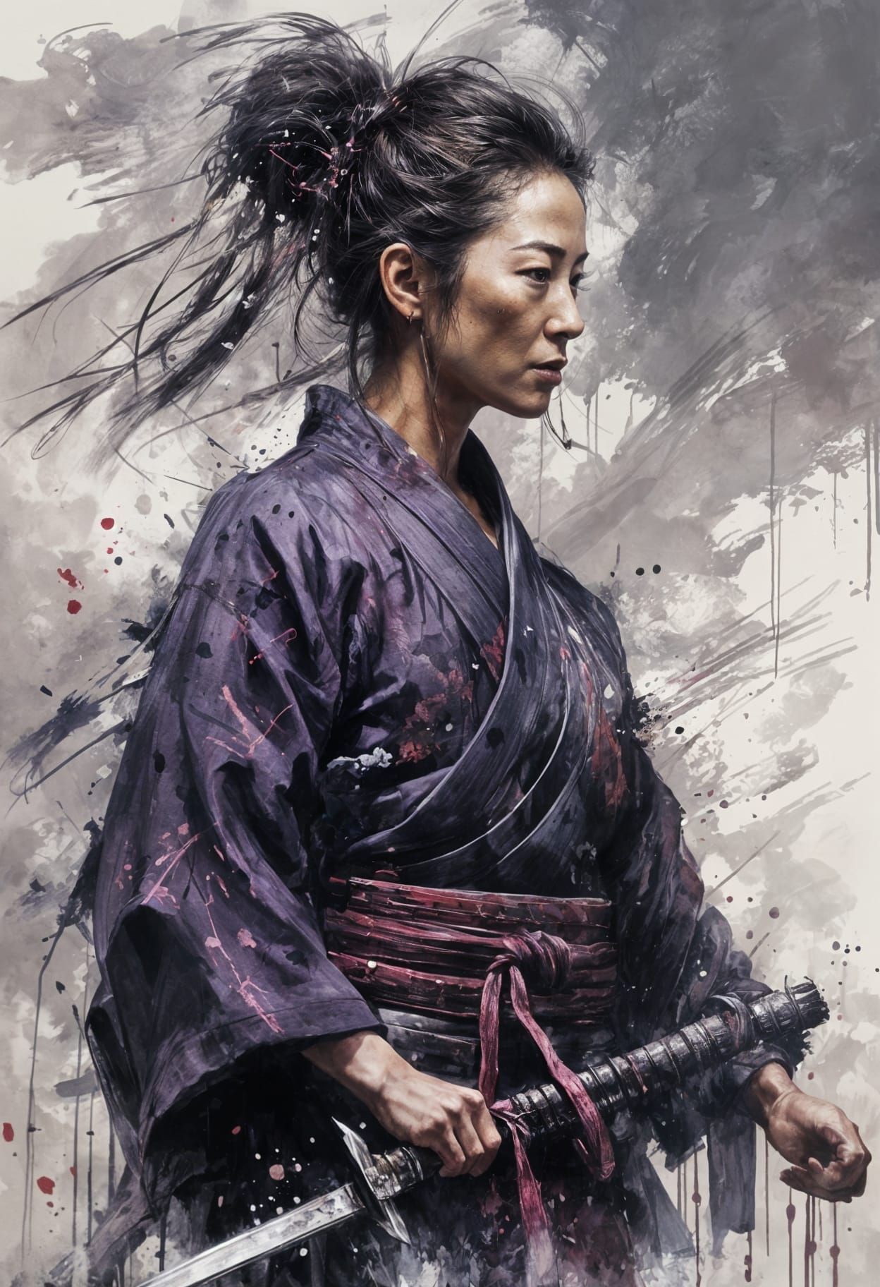 Michelle Yeoh as Samurai Warrior in Speedpaint Style
