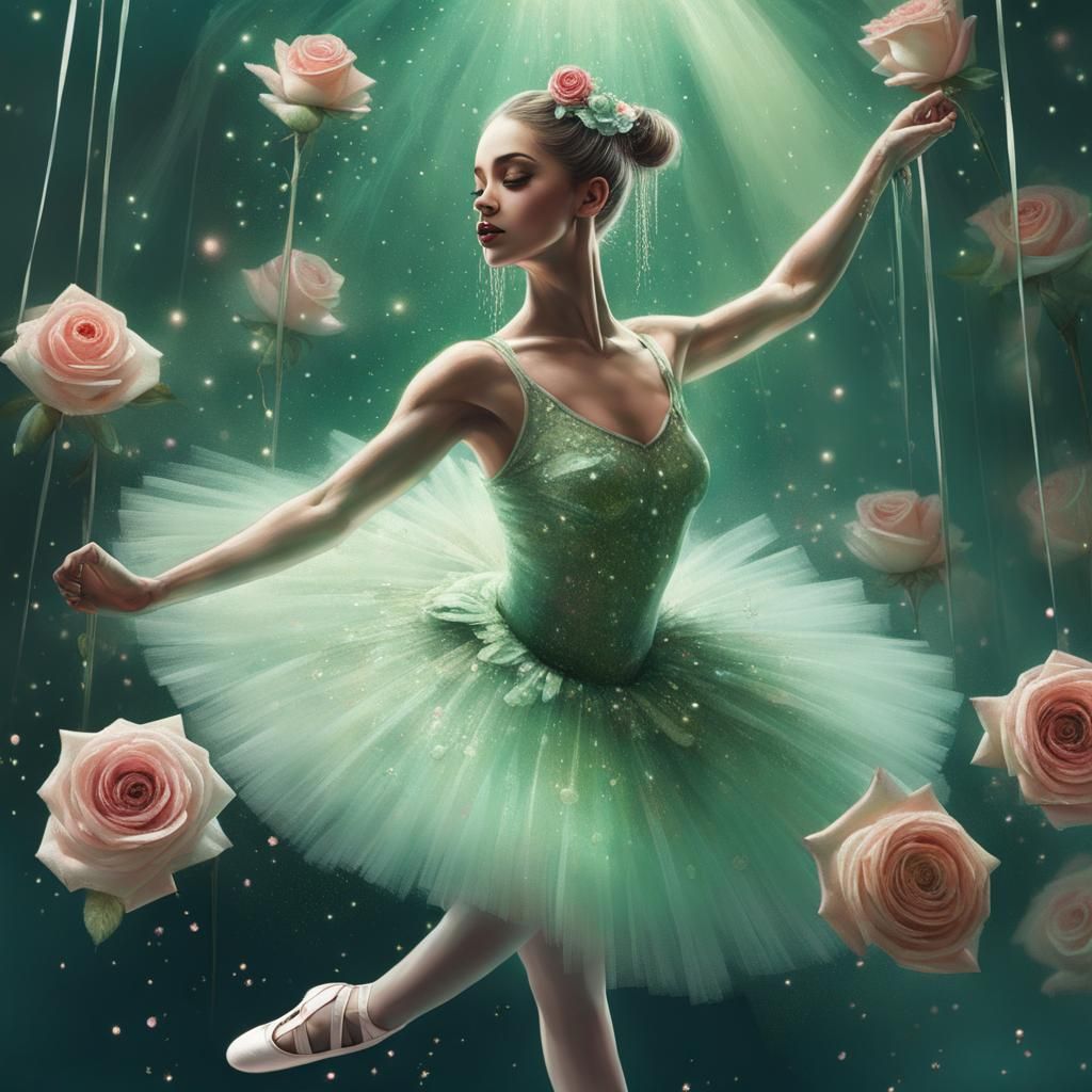 n exquisite marionette ballerina adorned in a tea-length, et...