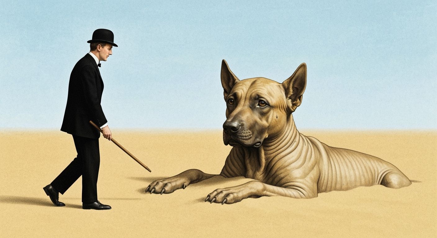 Surreal Discovery: Man Finds Giant Dog Sphinx in Belgian Des...